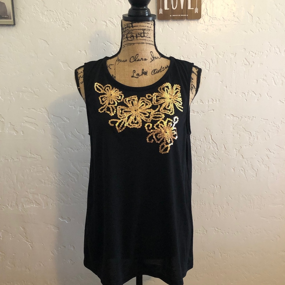 By Design black tank top, size XL